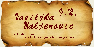 Vasiljka Maljenović vizit kartica